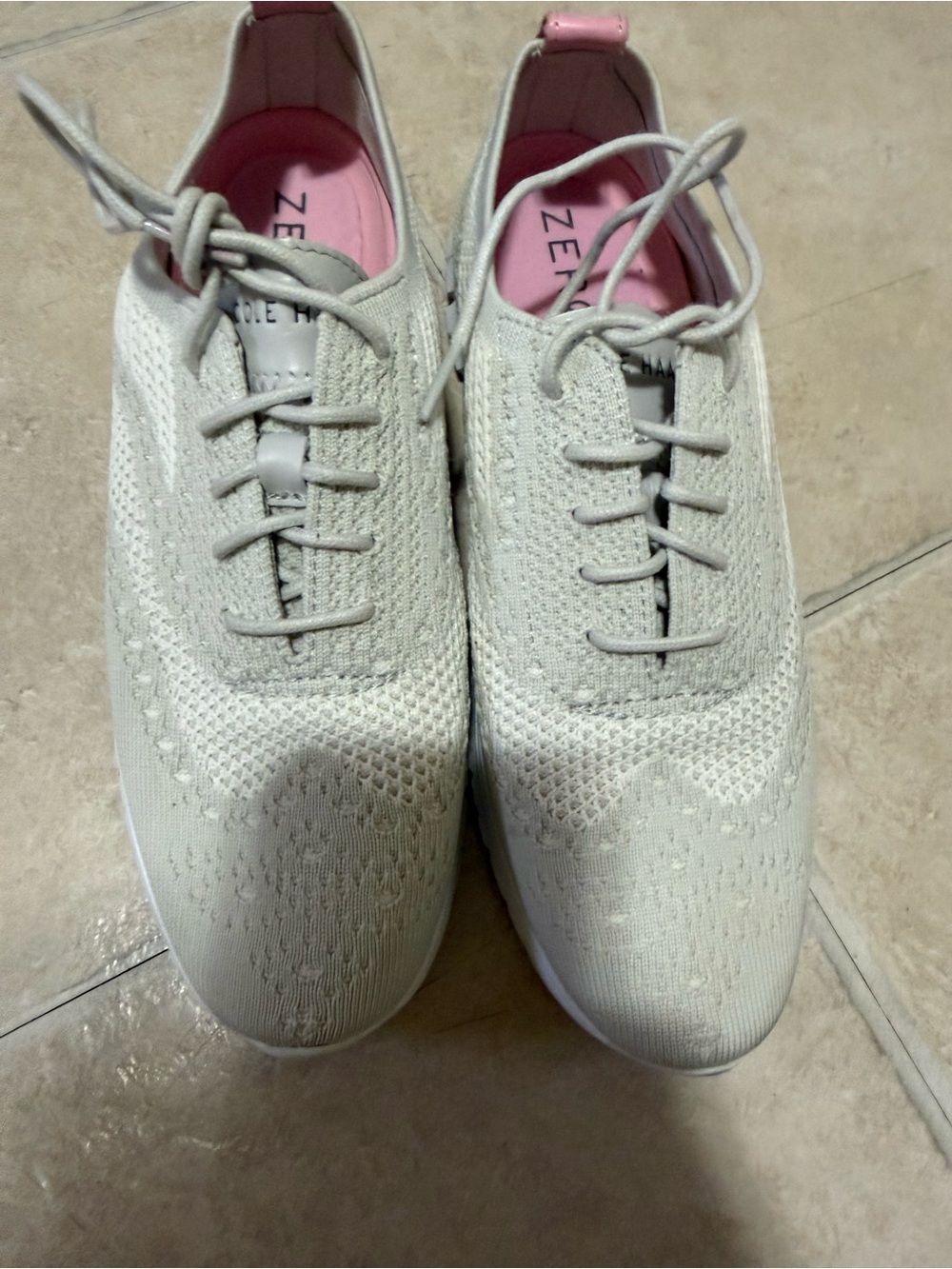 Cole Haan Women's Knit Lace-Up Sneakers in Light Beige